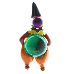 Clown Brooch Pin With Stone Accents Gold-Tone & Multi Colored #LQP149