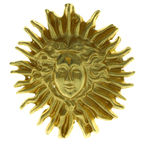 Sun Face Brooch Pin Gold-Tone Color  #LQP173