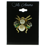 Insect Brooch Pin With Colorful Accents Gold-Tone & Multi Colored #LQP176