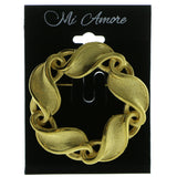 Round Interwoven Ribbon Design  Brooch Pin Gold-Tone Color  #LQP180