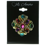 Artistic Brooch Pin With Crystal Accents  Gold-Tone Color #LQP21