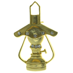 Lantern Brooch-Pin With Crystal Accents  Gold-Tone Color #LQP220