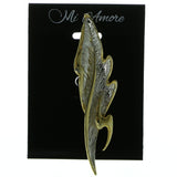 Feather Brooch-Pin Gold-Tone & Silver-Tone Colored #LQP228