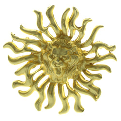 Lion Head Brooch-Pin Gold-Tone Color  #LQP250