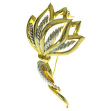 Bouquet Brooch-Pin Gold-Tone & Silver-Tone Colored #LQP253