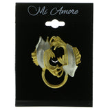 Two Fish Brooch-Pin Gold-Tone & Silver-Tone Colored #LQP260