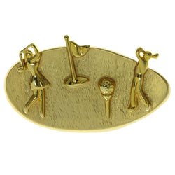 Golf Course Brooch-Pin Gold-Tone Color  #LQP268
