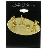 Golf Course Brooch-Pin Gold-Tone Color  #LQP268
