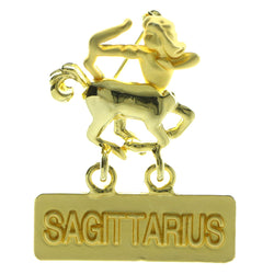 Zodiac Sagittarius Brooch-Pin Gold-Tone Color  #LQP269