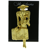 Fashionista Brooch-Pin Gold-Tone Color  #LQP272