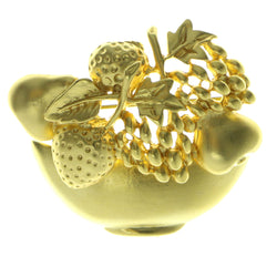 Fruit Bowl Brooch-Pin Gold-Tone Color  #LQP273