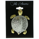 Turtle Brooch-Pin With Crystal Accents Gold-Tone & Silver-Tone Colored #LQP274