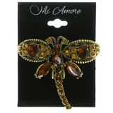 Dragonfly Brooch Pin With Crystal Accents  Gold-Tone Color #LQP27