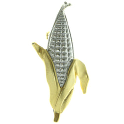 Ear Of Corn Brooch-Pin Gold-Tone & Silver-Tone Colored #LQP280