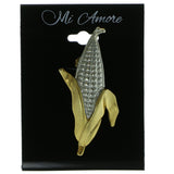 Ear Of Corn Brooch-Pin Gold-Tone & Silver-Tone Colored #LQP280