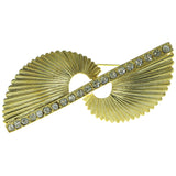 Gold-Tone Metal Brooch-Pin With Crystal Accents #LQP288