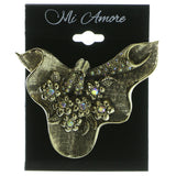 Flowers Brooch Pin With Crystal Accents  Gold-Tone Color #LQP29