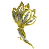 Bouquet Brooch-Pin Gold-Tone & Silver-Tone Colored #LQP306