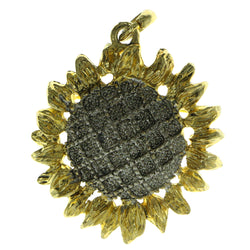Sunflower Brooch-Pin Gold-Tone & Gray Colored #LQP310