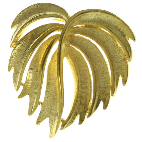 Leaf Brooch-Pin Gold-Tone Color  #LQP312
