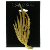 Grass Brooch-Pin Gold-Tone Color  #LQP313