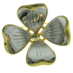 Flower Brooch-Pin Gold-Tone & Silver-Tone Colored #LQP318