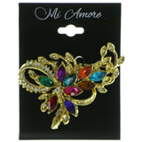 Artistic Brooch Pin With Crystal Accents  Gold-Tone Color #LQP31