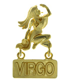 Zodiac Virgo Brooch-Pin Gold-Tone Color  #LQP322