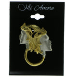 Gold-Tone & Silver-Tone Colored Metal Brooch-Pin #LQP327