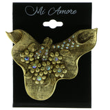 AB Finish Brooch-Pin With Crystal Accents Gold-Tone & Multi Colored #LQP333