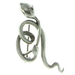 Snake Flower Brooch-Pin Silver-Tone Color  #LQP339