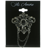 Chains Brooch Pin With Crystal Accents  Silver-Tone Color #LQP38