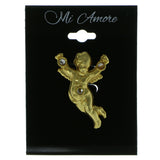 Angel Brooch-Pin With Crystal Accents  Gold-Tone Color #LQP393