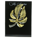 Leaf Brooch-Pin Gold-Tone & Silver-Tone Colored #LQP435