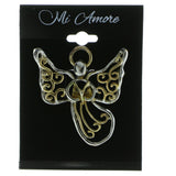 Angel Brooch-Pin Gold-Tone & Silver-Tone Colored #LQP448