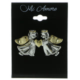 Two Angels Brooch-Pin Gold-Tone & Silver-Tone Colored #LQP450