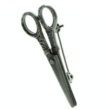 Scissors Brooch-Pin Silver-Tone Color  #LQP467