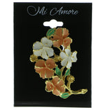 Flowers Brooch-Pin Gold-Tone & Multi Colored #LQP470