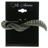 AB Finish Brooch-Pin With Crystal Accents Silver-Tone & Multi Colored #LQP486