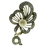 AB Finish Brooch-Pin With Crystal Accents Gold-Tone & Multi Colored #LQP492