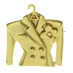 Women's Jacket Brooch-Pin Gold-Tone Color  #LQP503