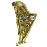 Gold-Tone Metal Brooch Pin With Crystal Accents #LQP50