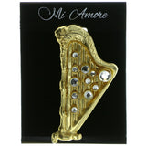 Gold-Tone Metal Brooch Pin With Crystal Accents #LQP50