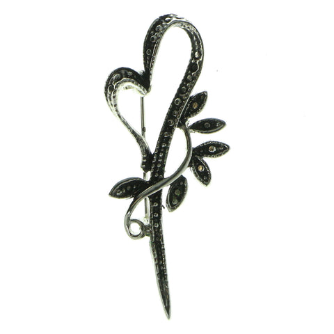 Heart Brooch-Pin Silver-Tone Color  #LQP512