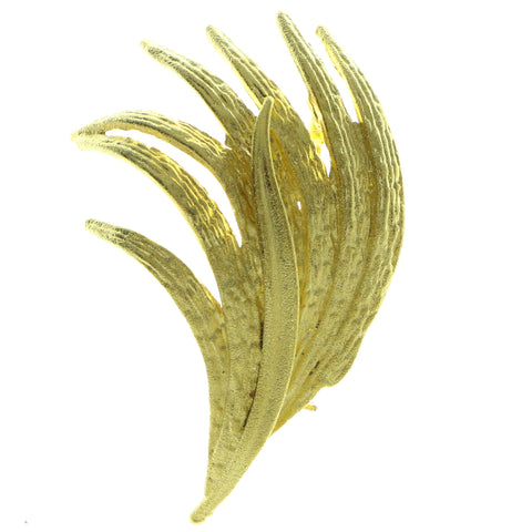 Grass Brooch-Pin Gold-Tone Color  #LQP522