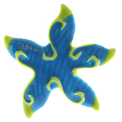 Starfish Brooch-Pin Silver-Tone & Blue Colored #LQP559