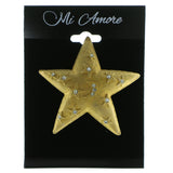 Star Moon Brooch-Pin  With Crystal Accents Gold-Tone Color #LQP578