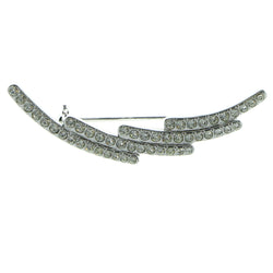 Silver-Tone Metal Brooch-Pin With Crystal Accents #LQP579