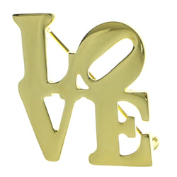 LOVE Brooch-Pin Gold-Tone Color  #LQP607