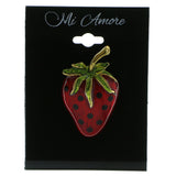 Strawberry Brooch-Pin Gold-Tone & Red Colored #LQP612